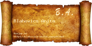 Blahovics Anita névjegykártya